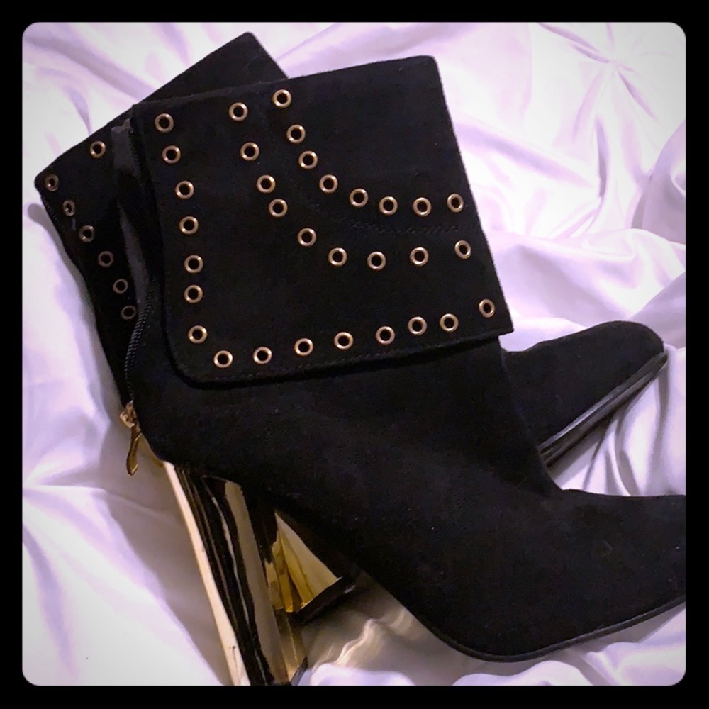Gold Heel Bootie